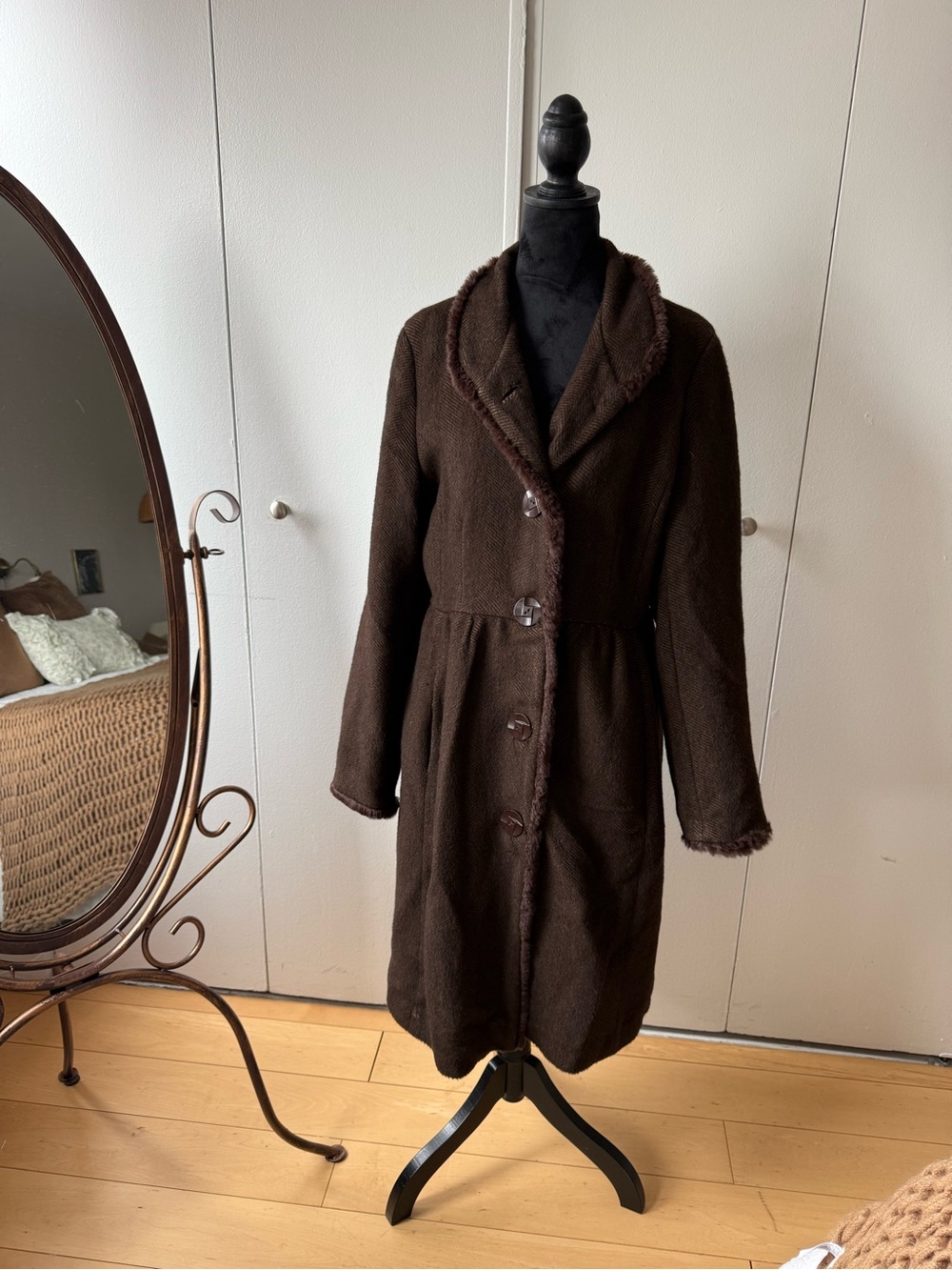Vintage Dark Brown Baby Llama Jacket